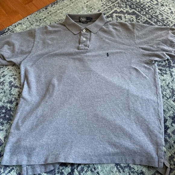 Dark Heather Gray Vintage Polo by Ralph Lauren Men’s Size Large 100% Cotton Polo - Picture 2 of 5